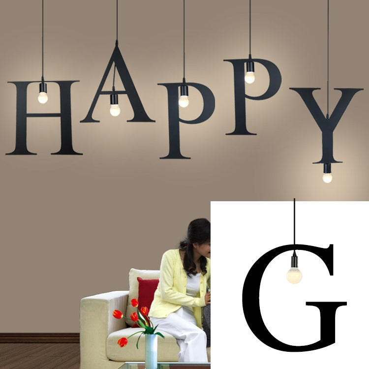 English Alphabet Pendant Lights LED Kitchen Lights Bedside Hanging Lamp Ceiling Lamps with Warm White Light Bulbs