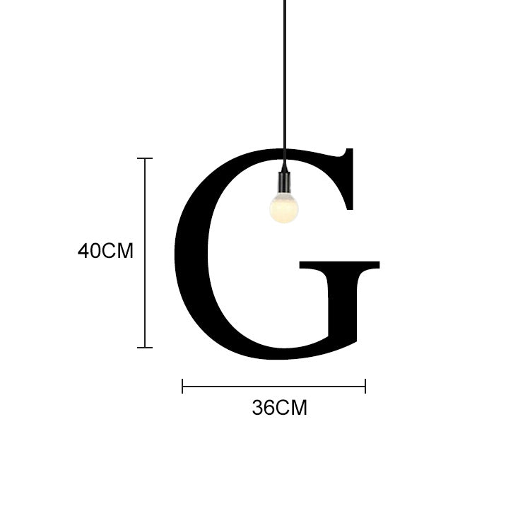 English Alphabet Pendant Lights LED Kitchen Lights Bedside Hanging Lamp Ceiling Lamps with Warm White Light Bulbs