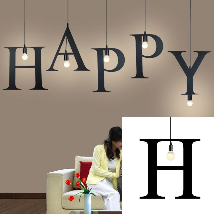 English Alphabet Pendant Lights LED Kitchen Lights Bedside Hanging Lamp Ceiling Lamps with Warm White Light Bulbs