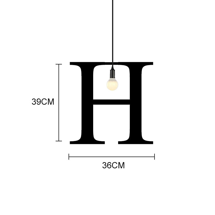 English Alphabet Pendant Lights LED Kitchen Lights Bedside Hanging Lamp Ceiling Lamps with Warm White Light Bulbs