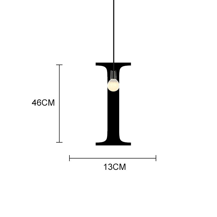 English Alphabet Pendant Lights LED Kitchen Lights Bedside Hanging Lamp Ceiling Lamps with Warm White Light Bulbs