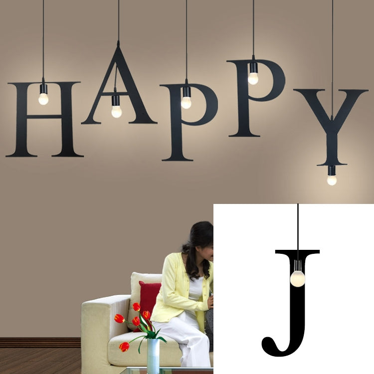 English Alphabet Pendant Lights LED Kitchen Lights Bedside Hanging Lamp Ceiling Lamps with Warm White Light Bulbs
