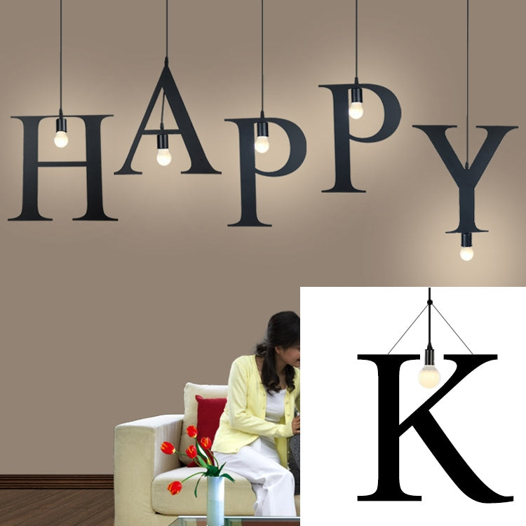 English Alphabet Pendant Lights LED Kitchen Lights Bedside Hanging Lamp Ceiling Lamps with Warm White Light Bulbs