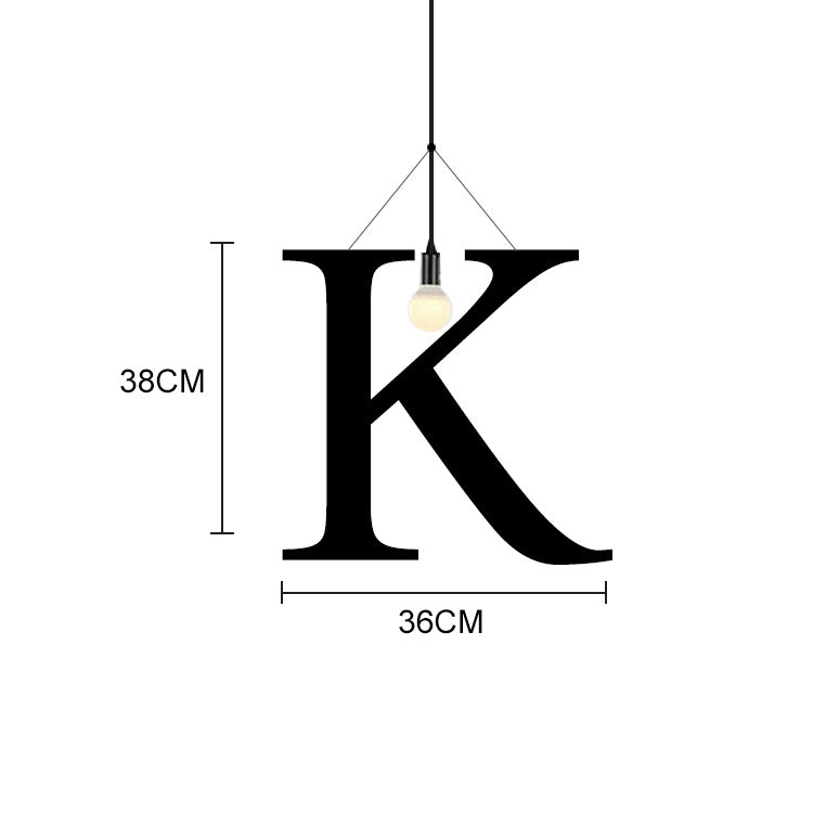 English Alphabet Pendant Lights LED Kitchen Lights Bedside Hanging Lamp Ceiling Lamps with Warm White Light Bulbs