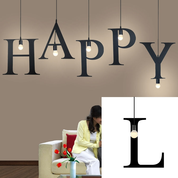 English Alphabet Pendant Lights LED Kitchen Lights Bedside Hanging Lamp Ceiling Lamps with Warm White Light Bulbs