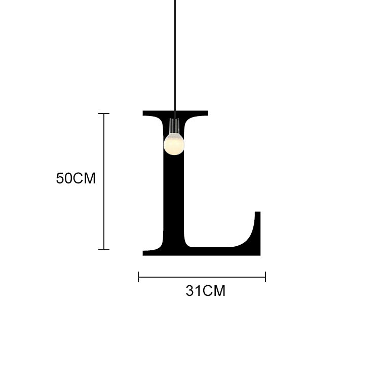 English Alphabet Pendant Lights LED Kitchen Lights Bedside Hanging Lamp Ceiling Lamps with Warm White Light Bulbs