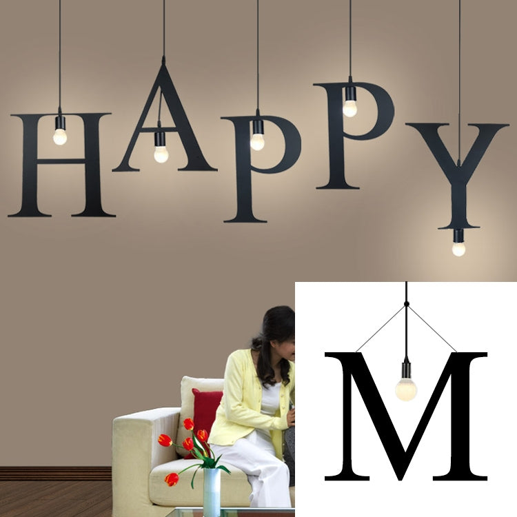 English Alphabet Pendant Lights LED Kitchen Lights Bedside Hanging Lamp Ceiling Lamps with Warm White Light Bulbs