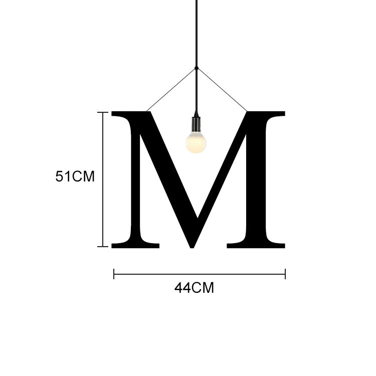English Alphabet Pendant Lights LED Kitchen Lights Bedside Hanging Lamp Ceiling Lamps with Warm White Light Bulbs