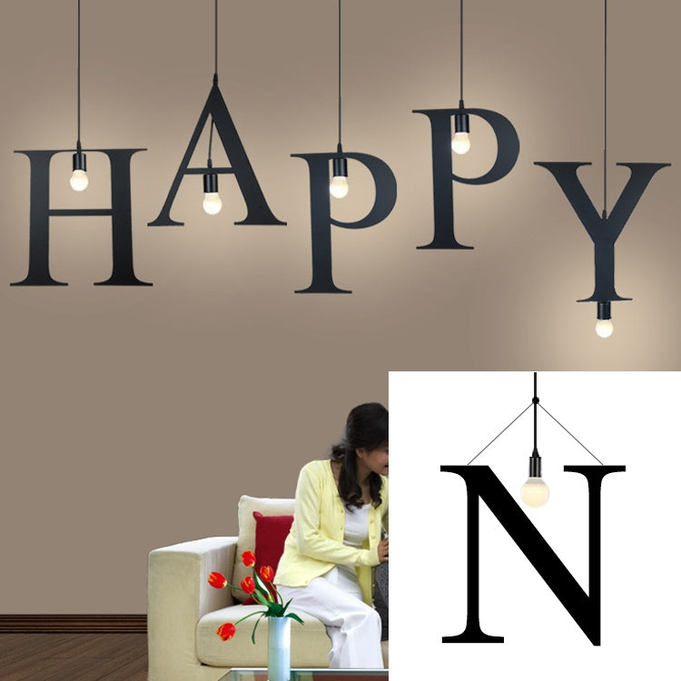 English Alphabet Pendant Lights LED Kitchen Lights Bedside Hanging Lamp Ceiling Lamps with Warm White Light Bulbs