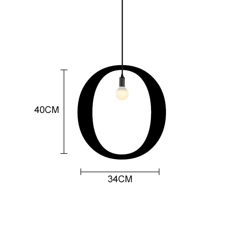 English Alphabet Pendant Lights LED Kitchen Lights Bedside Hanging Lamp Ceiling Lamps with Warm White Light Bulbs