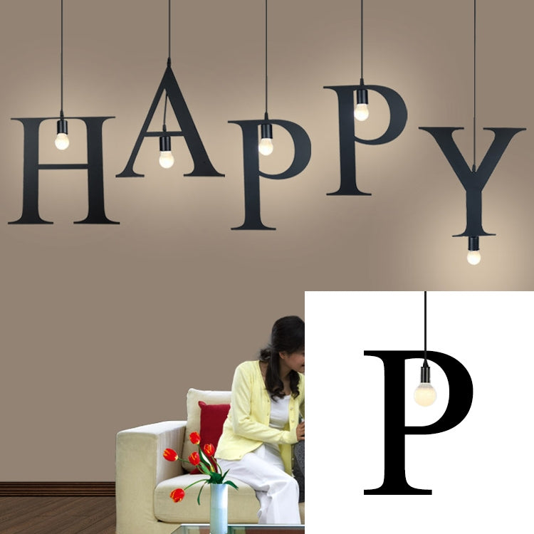 English Alphabet Pendant Lights LED Kitchen Lights Bedside Hanging Lamp Ceiling Lamps with Warm White Light Bulbs