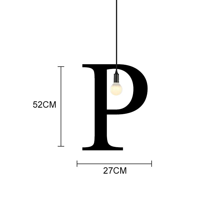 English Alphabet Pendant Lights LED Kitchen Lights Bedside Hanging Lamp Ceiling Lamps with Warm White Light Bulbs