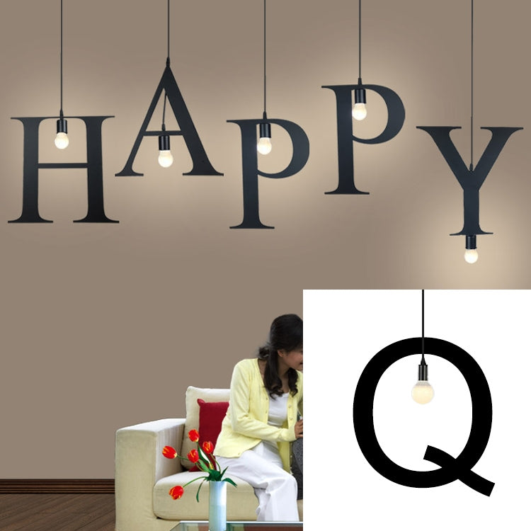 English Alphabet Pendant Lights LED Kitchen Lights Bedside Hanging Lamp Ceiling Lamps with Warm White Light Bulbs