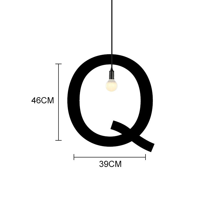 English Alphabet Pendant Lights LED Kitchen Lights Bedside Hanging Lamp Ceiling Lamps with Warm White Light Bulbs