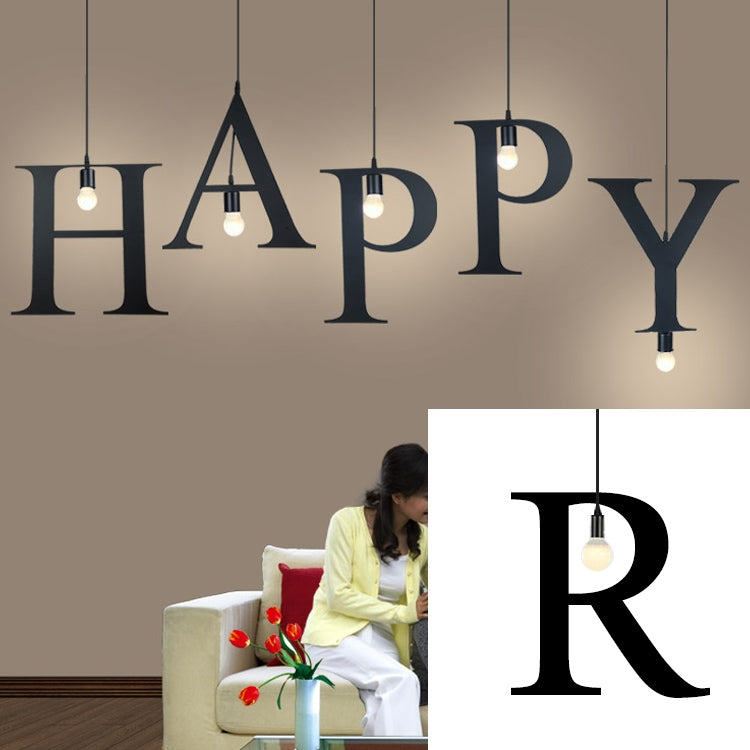English Alphabet Pendant Lights LED Kitchen Lights Bedside Hanging Lamp Ceiling Lamps with Warm White Light Bulbs
