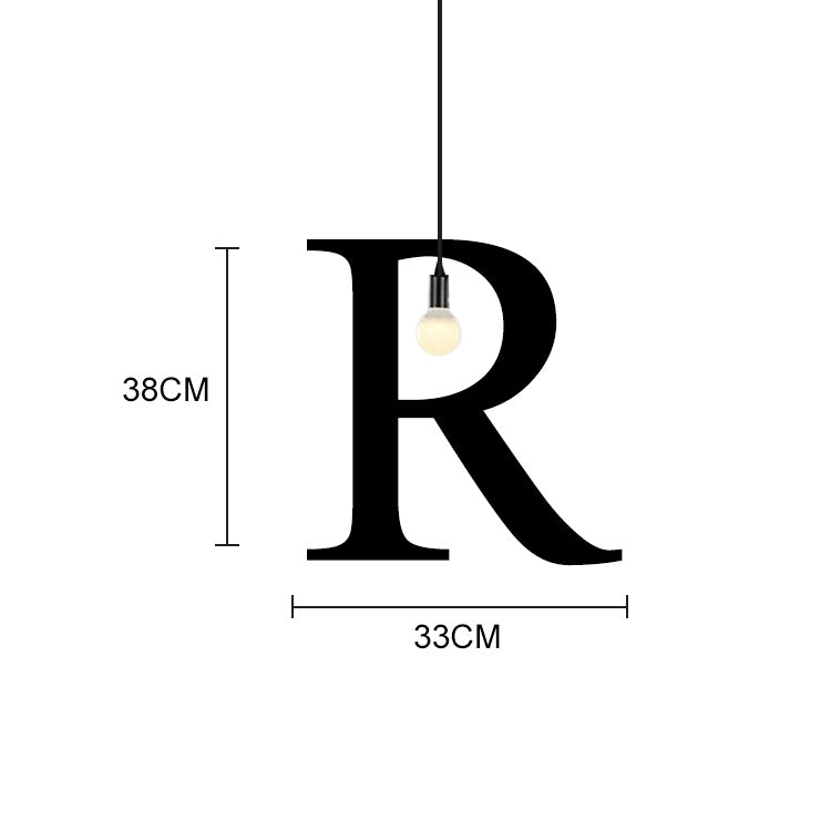 English Alphabet Pendant Lights LED Kitchen Lights Bedside Hanging Lamp Ceiling Lamps with Warm White Light Bulbs