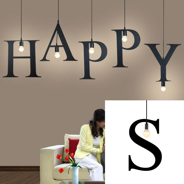 English Alphabet Pendant Lights LED Kitchen Lights Bedside Hanging Lamp Ceiling Lamps with Warm White Light Bulbs