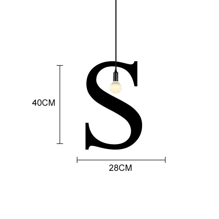 English Alphabet Pendant Lights LED Kitchen Lights Bedside Hanging Lamp Ceiling Lamps with Warm White Light Bulbs