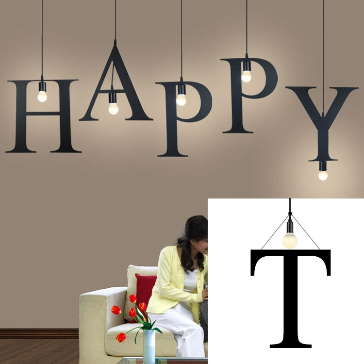 English Alphabet Pendant Lights LED Kitchen Lights Bedside Hanging Lamp Ceiling Lamps with Warm White Light Bulbs