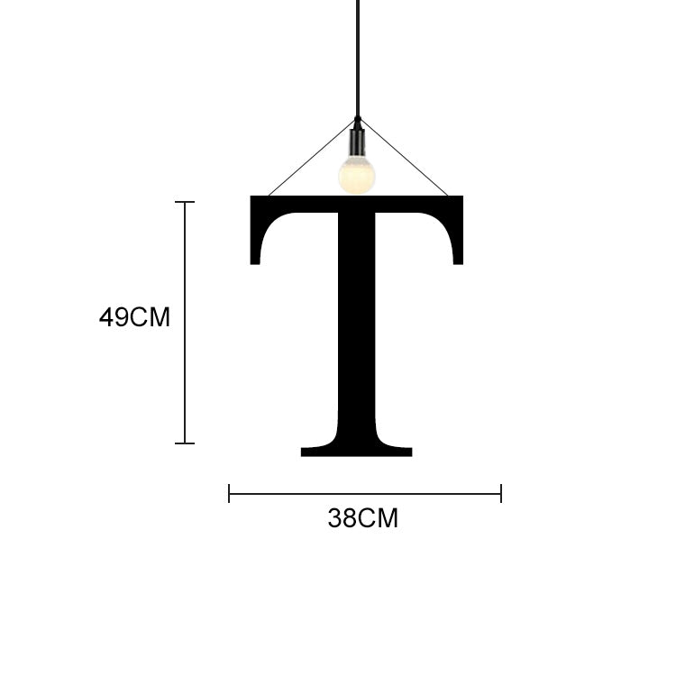 English Alphabet Pendant Lights LED Kitchen Lights Bedside Hanging Lamp Ceiling Lamps with Warm White Light Bulbs