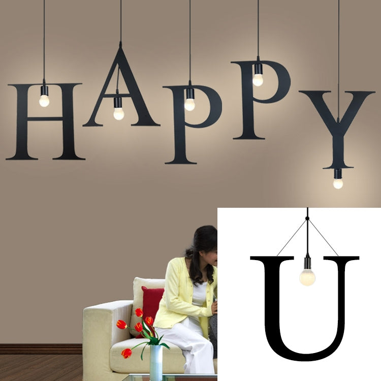 English Alphabet Pendant Lights LED Kitchen Lights Bedside Hanging Lamp Ceiling Lamps with Warm White Light Bulbs