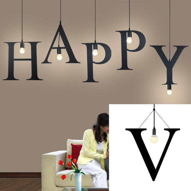 English Alphabet Pendant Lights LED Kitchen Lights Bedside Hanging Lamp Ceiling Lamps with Warm White Light Bulbs