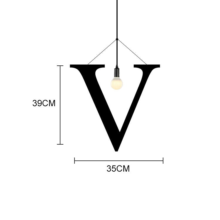 English Alphabet Pendant Lights LED Kitchen Lights Bedside Hanging Lamp Ceiling Lamps with Warm White Light Bulbs