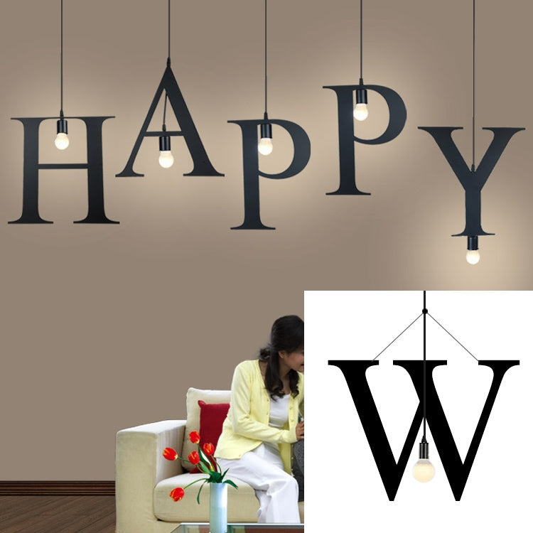 English Alphabet Pendant Lights LED Kitchen Lights Bedside Hanging Lamp Ceiling Lamps with Warm White Light Bulbs