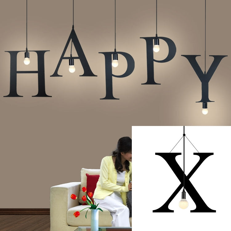 English Alphabet Pendant Lights LED Kitchen Lights Bedside Hanging Lamp Ceiling Lamps with Warm White Light Bulbs