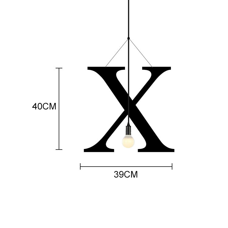 English Alphabet Pendant Lights LED Kitchen Lights Bedside Hanging Lamp Ceiling Lamps with Warm White Light Bulbs