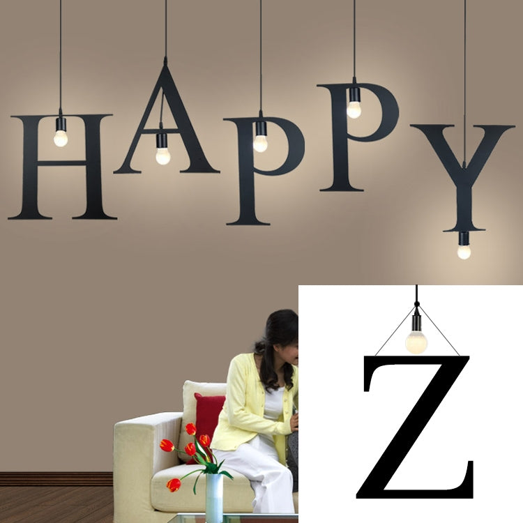 English Alphabet Pendant Lights LED Kitchen Lights Bedside Hanging Lamp Ceiling Lamps with Warm White Light Bulbs