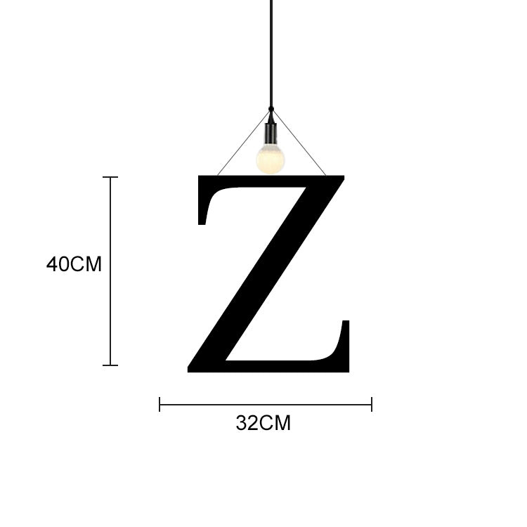 English Alphabet Pendant Lights LED Kitchen Lights Bedside Hanging Lamp Ceiling Lamps with Warm White Light Bulbs