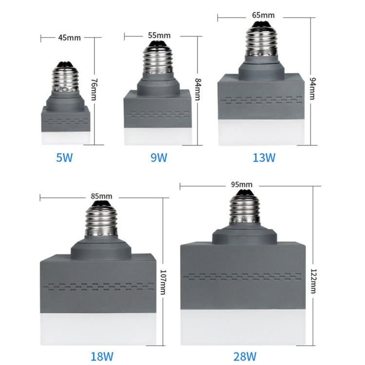 E27 Square High Brightness Bulb Indoor Lighting Energy Saving Bulb, Power:5W