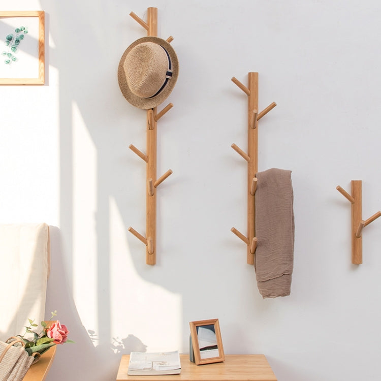 Bamboo Wood Wall Hanger Hook Coat Stand Clothes Hanger Stand Wall Hanging Bracket, Style:11 Hooks(Natural Color)