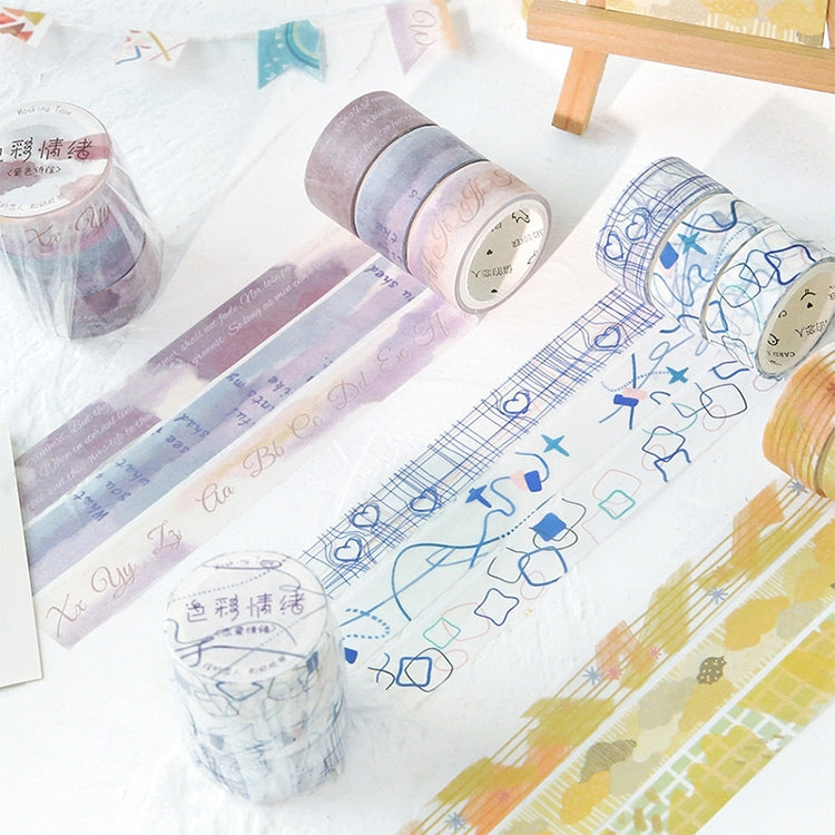 Letter Paper Tape Set Color Emotion Series Handbook Decorative Collage Graffiti Tape