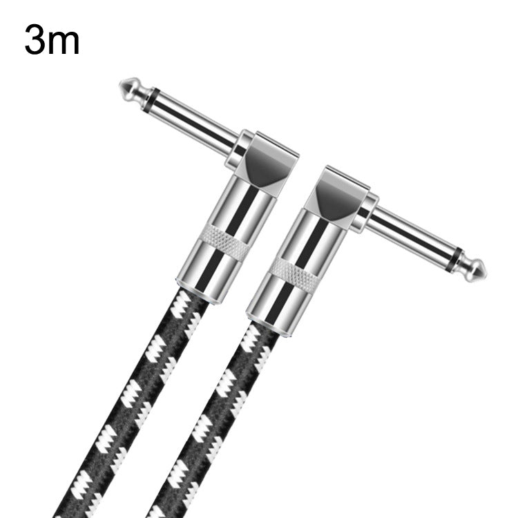 3m 2 Elbow Head 6.35mm Guitar Cable Oxygen-Free Copper Core TS Large Two-core Cable