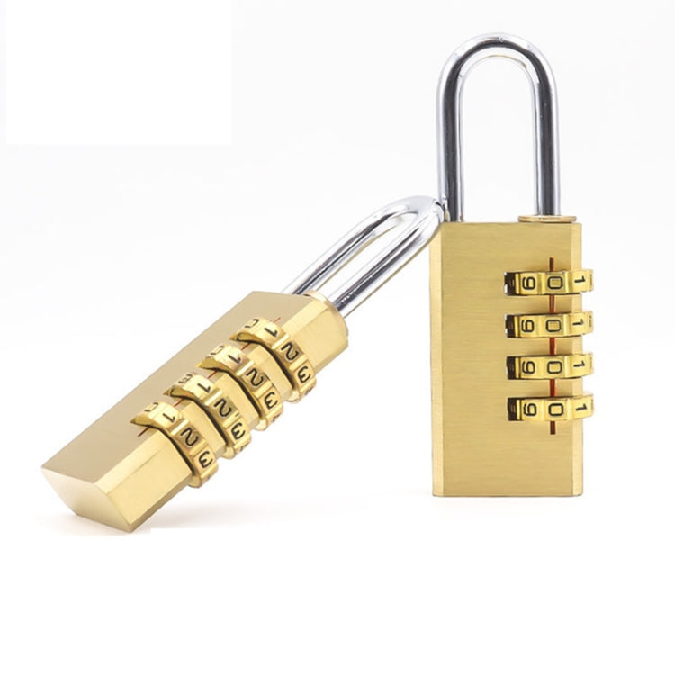 2 PCS Four-digit Brass Code Padlock Security Gym Door Lock, Size:73 x 30 x 16 mm(Brass)