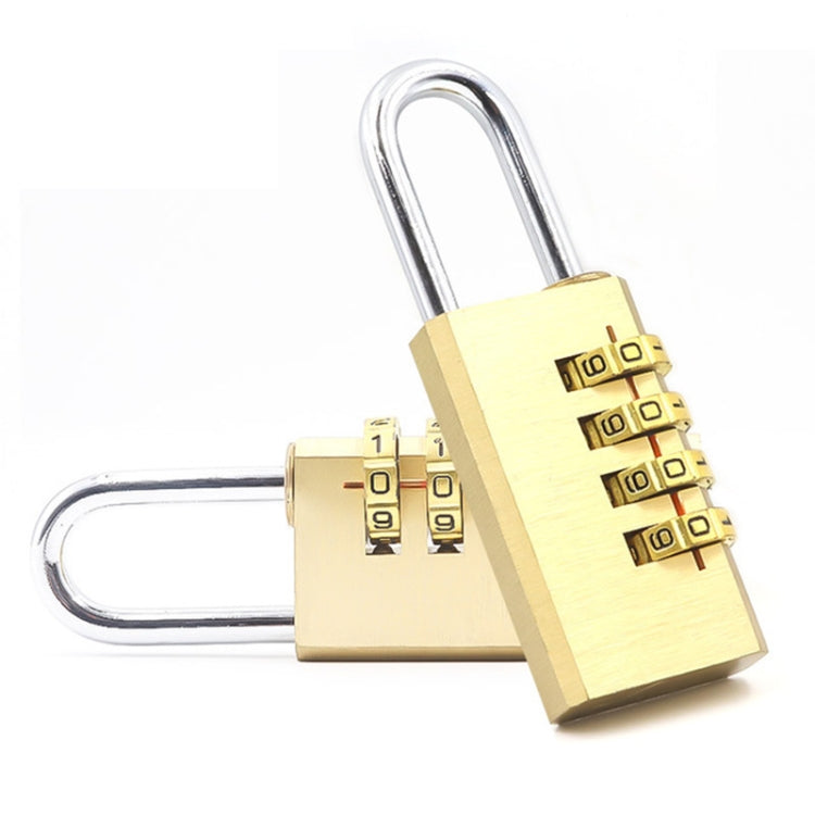 2 PCS Four-digit Brass Code Padlock Security Gym Door Lock, Size:73 x 30 x 16 mm(Brass)