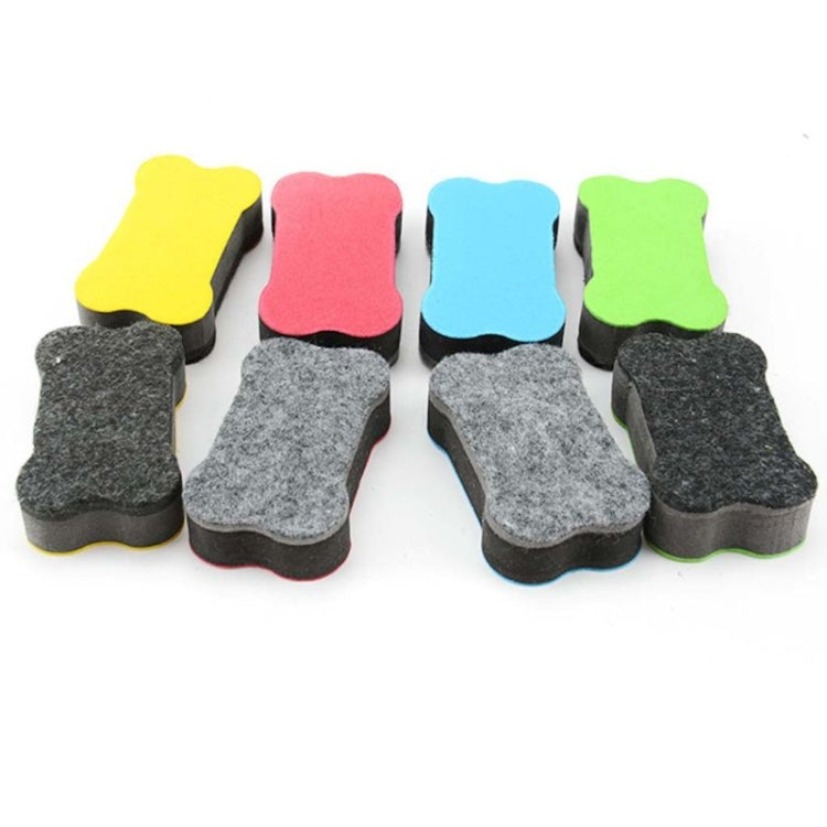 10 PCS Magnetic Large Bone Felt Whiteboard Wipe Home Classroom Office School Stationery, Random Color Delivery