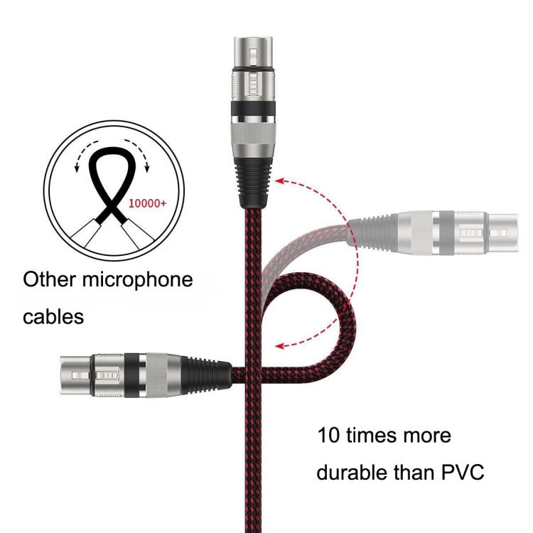 10m Red and Black Net TRS 6.35mm Male To Caron Female Microphone XLR Balance Cable
