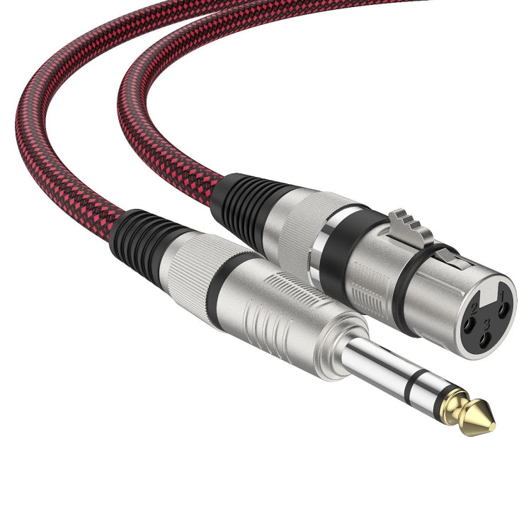 12m Red and Black Net TRS 6.35mm Male To Caron Female Microphone XLR Balance Cable