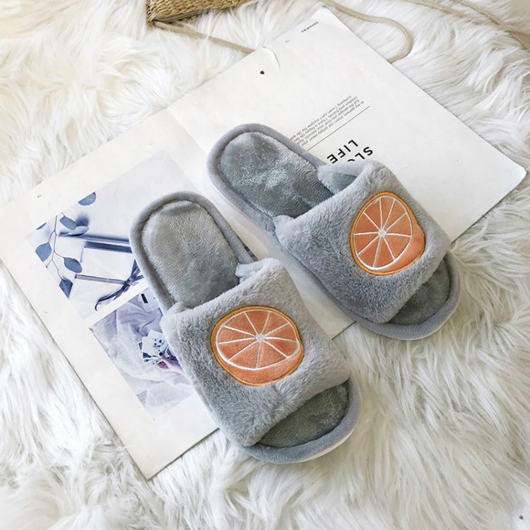 Home Indoor Flat Bottom Cute Fruit Plush Slippers, Shoe size:40-41