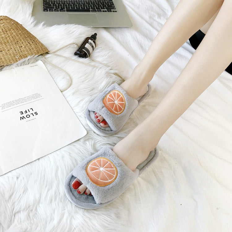 Home Indoor Flat Bottom Cute Fruit Plush Slippers, Shoe size:40-41