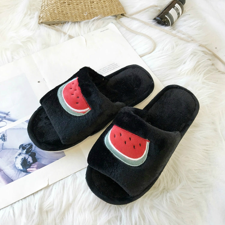 Home Indoor Flat Bottom Cute Fruit Plush Slippers, Shoe size:40-41
