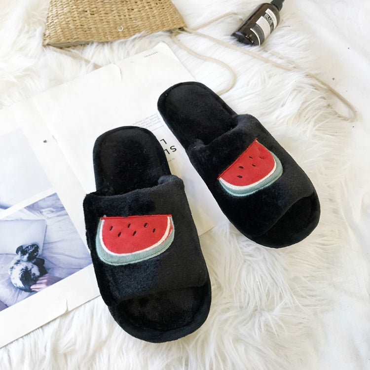 Home Indoor Flat Bottom Cute Fruit Plush Slippers, Shoe size:40-41