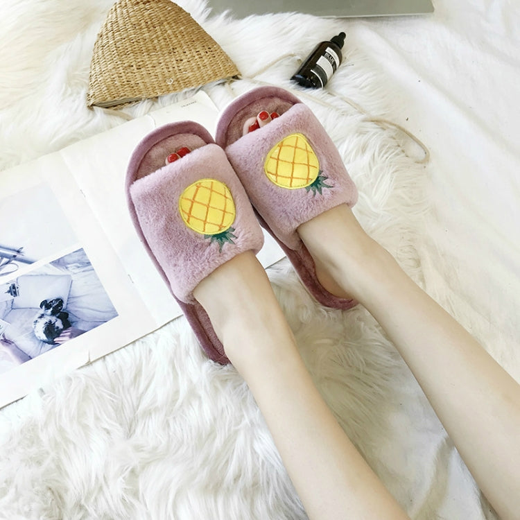 Home Indoor Flat Bottom Cute Fruit Plush Slippers, Shoe size:40-41