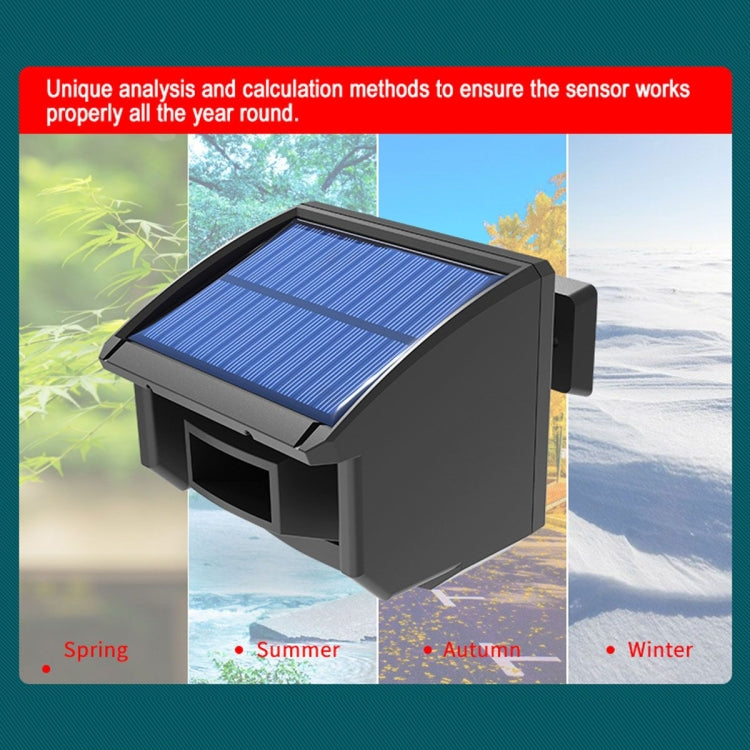 IP65 Waterproof Dustproof Outdoor Motion Sensor Solar Alarm Detection(Black)