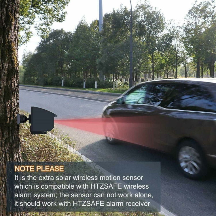 IP65 Waterproof Dustproof Outdoor Motion Sensor Solar Alarm Detection(Black)