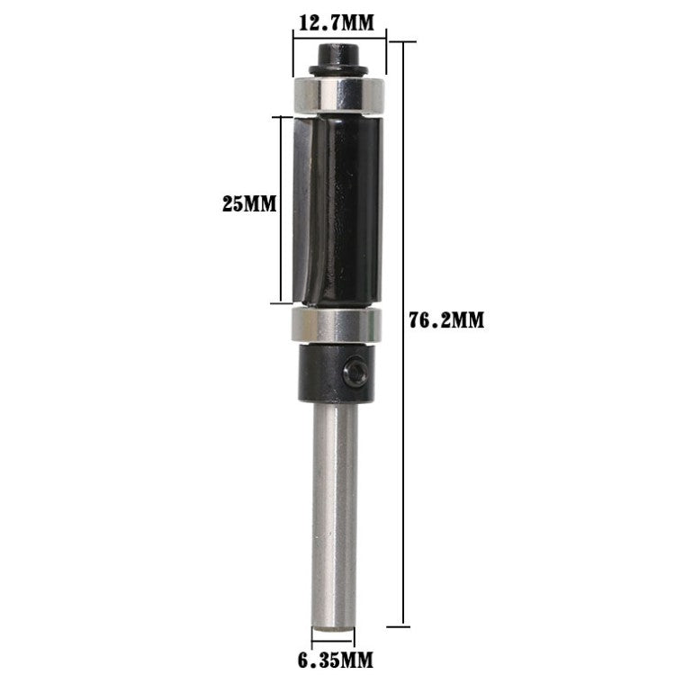 Double Bearing Trimming Knife Woodworking Milling Cutter, Style:1/4x1/2x25cm Black