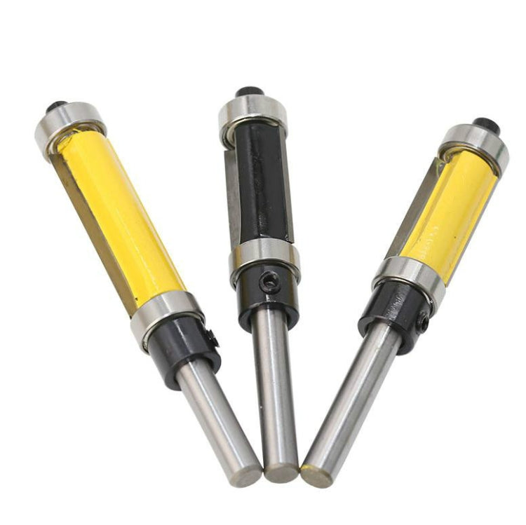 Double Bearing Trimming Knife Woodworking Milling Cutter, Style:1/4x1/2x38cm Yellow